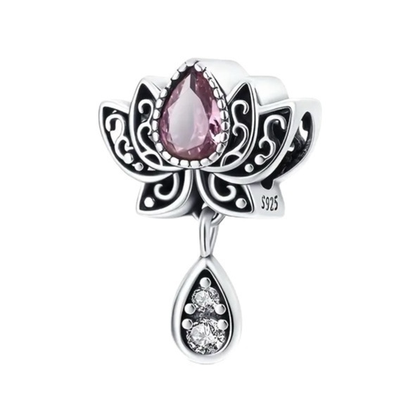Women’s 925 Sterling Silver Lotus Charm/Pendant - NWT - Picture 1 of 6